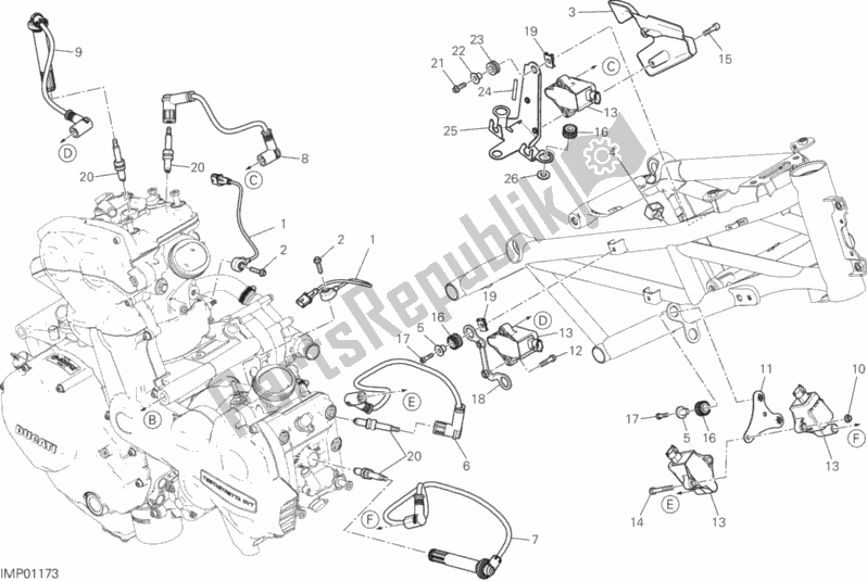 Toutes les pièces pour le Faisceau De Câbles (bobine) du Ducati Multistrada 1260 Enduro Touring USA 2020